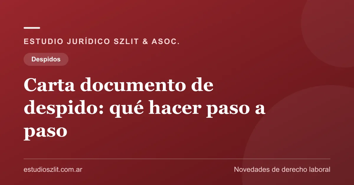 Recibí una carta documento de despido: qué hacer paso a paso
